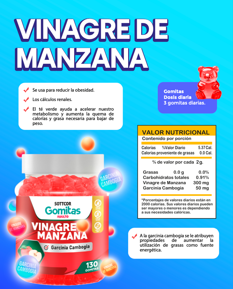 Gomitas de Vinagre de Manzana | 40 % off | Envío GRATIS